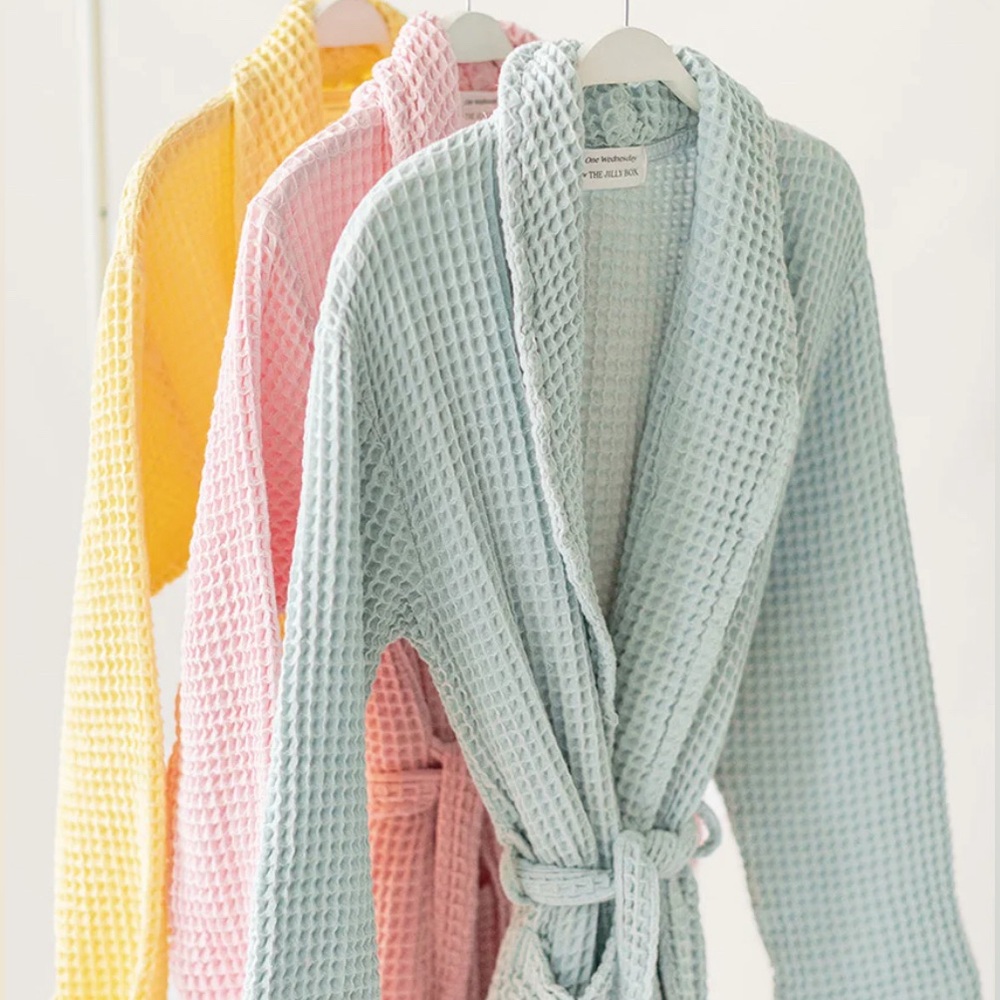 One Wednesday: Waffle Knit Robe in Blue Skies